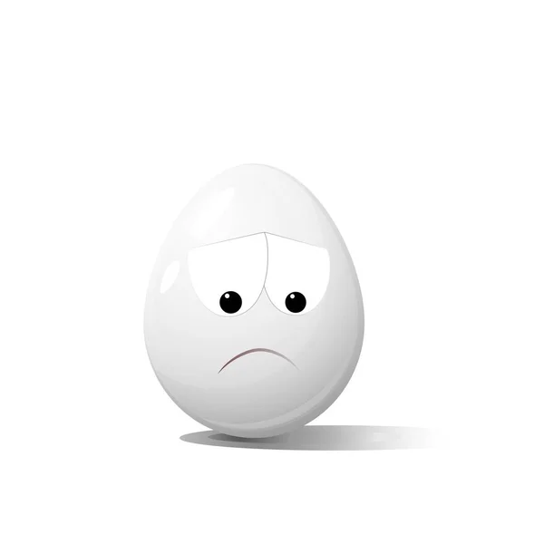 Ein Ei mit einem Smiley-Gesicht. Ausdruck von Traurigkeit. — Stockvektor