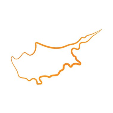 Cyprus coloring the contour map. Vector background. Outline