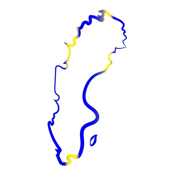 Suecia colorear el mapa de contorno. Fondo vectorial. Esquema — Archivo Imágenes Vectoriales