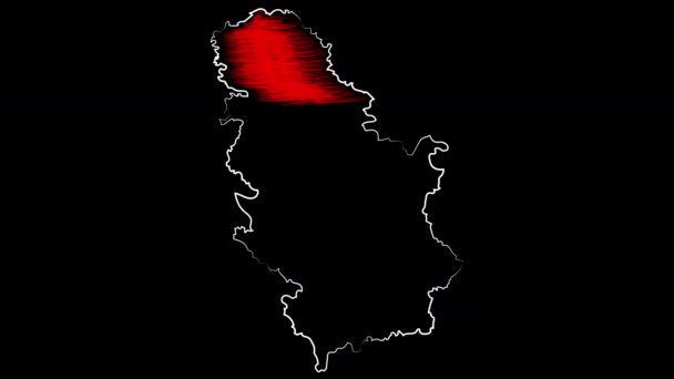 Serbia colorare la mappa e la bandiera. Design del movimento . — Video Stock