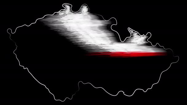 Karlovy variar República Checa colorir o mapa e bandeira. Desenho de movimento . — Vídeo de Stock