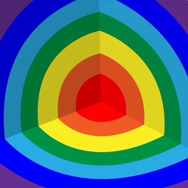 Многослойная разноцветная пирамида. Вид сверху. фон — стоковый вектор