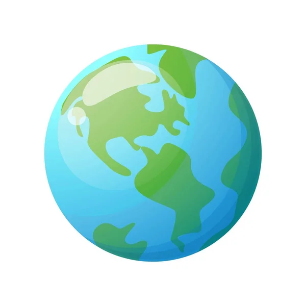 行星地球。绿色的大陆蓝色的海洋病媒 — 图库矢量图片