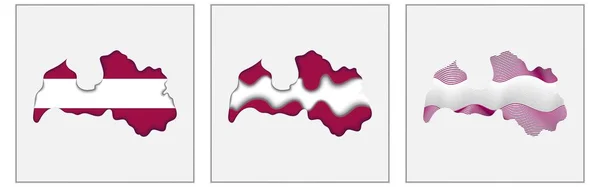 Латвия раскрашивает карту и концептуальный флаг. Вектор — стоковый вектор