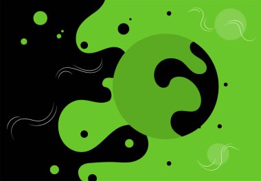 Duvar kağıdı. Yeşil ve siyah soyut resim. Vektör