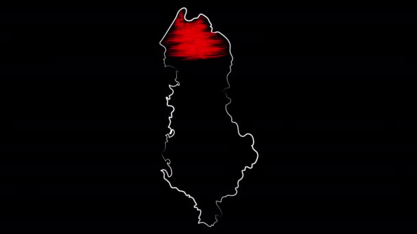Tiran Arnavutluk harita ve bayrağı boyuyor. Hareket tasarımı. — Stok video