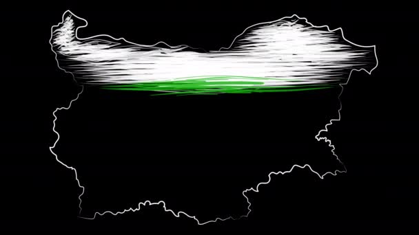 Varna Bulgária colorir o mapa e bandeira. Desenho de movimento . — Vídeo de Stock