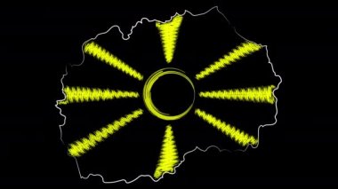 Bitola Nort macedonia haritayı ve bayrağı boyuyor. Hareket tasarımı.