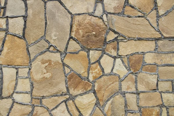 Fragment Wall Lined Sandstone Stone Wall Layout — Stock Photo, Image