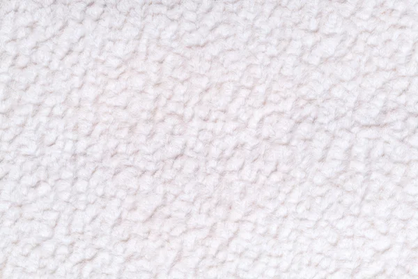 Fond blanc moelleux de tissu doux et molletonné. Texture du gros plan textile . — Photo