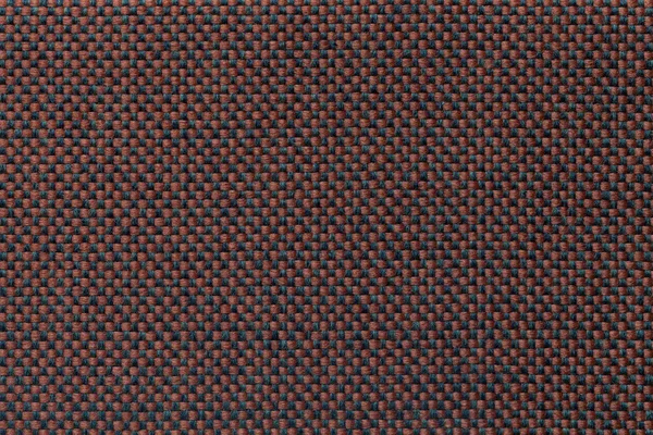 Tło włókienniczych brązowy z kratka, zbliżenie. Struktura tkaniny makra. — Zdjęcie stockowe