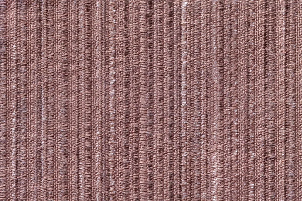 Fondo marrón de un material textil de punto. Tejido con un primer plano de textura rayada . — Foto de Stock