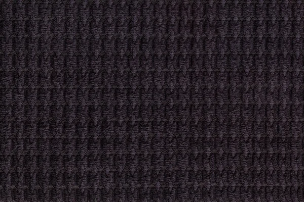 Fundo preto de tecido flexível macio de perto. Textura de têxteis macro — Fotografia de Stock