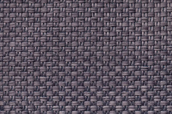 Dark brown textile background with checkered pattern, closeup. Structure of the fabric macro. — Stock Photo, Image