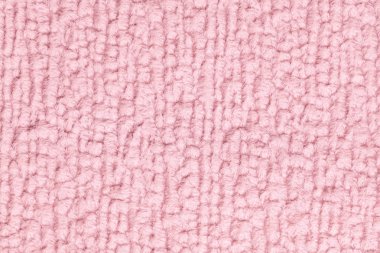 Kabarık pembe yumuşak, yumuşacık kumaş. Tekstil closeup dokusuna