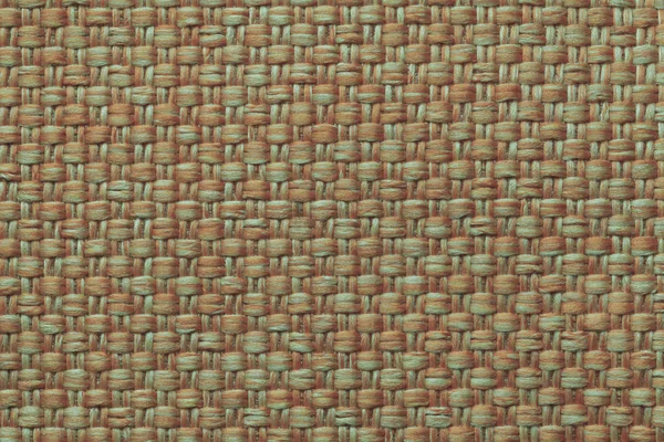 Oranje textiel achtergrond met geruit patroon, close-up. Structuur van de stof-macro. — Stockfoto