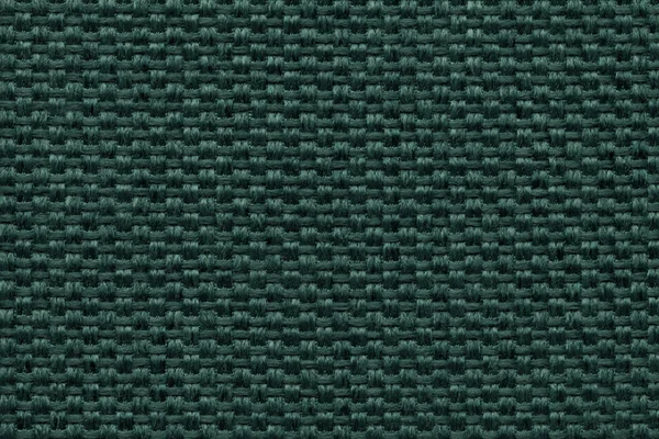 Fondo textil verde con patrón a cuadros, primer plano. Estructura de la macro tela . — Foto de Stock