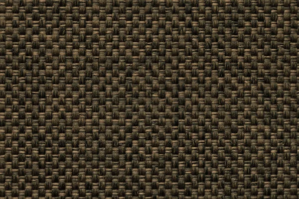 Brown textile background with checkered pattern, closeup. Structure of the fabric macro. — Stock Photo, Image