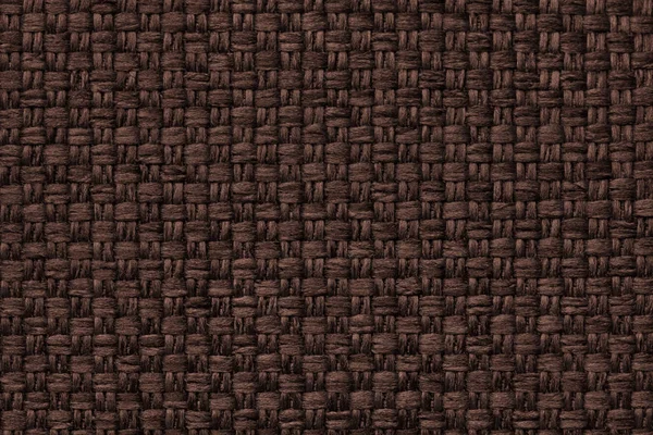 Fondo marrón con patrón a cuadros, primer plano. Estructura de la macro tela . — Foto de Stock