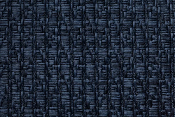 Dunkelblauer gestrickter Wollhintergrund mit einem Muster aus weichem, wolligem Stoff. Textur von textilen Nahaufnahmen. — Stockfoto
