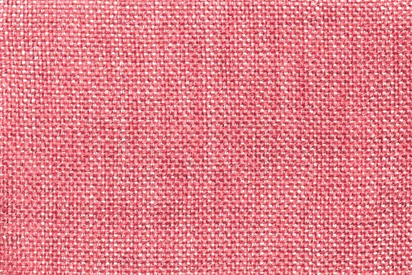 Світло-рожевий текстильний фон з картатим візерунком, крупним планом. Структура макросу тканини . — стокове фото