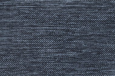 Koyu mavi arka plan yoğun dokuma kumaş, closeup torbalama. Tekstil makro yapısı.