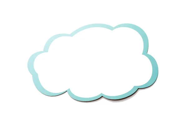 Bolha de fala como uma nuvem com borda azul isolada no fundo branco. Espaço de cópia — Fotografia de Stock
