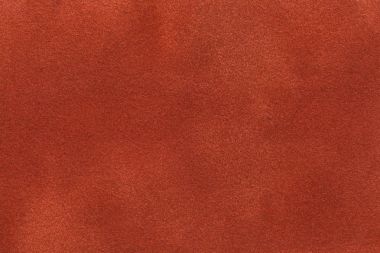 Arka plan koyu turuncu süet kumaş portre. Velvet mat doku zencefil nubuk Tekstil