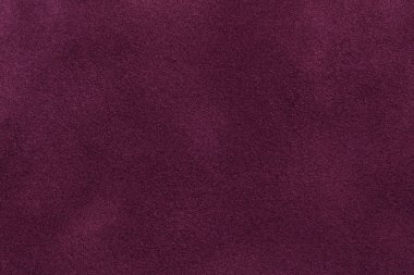 Background of dark purple suede fabric closeup. Velvet matt texture of wine nubuck textile clipart