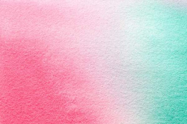 Abstrakte Kunst Hintergrund hellen Cyan und rosa Farben. Aquarell auf Leinwand. — Stockfoto