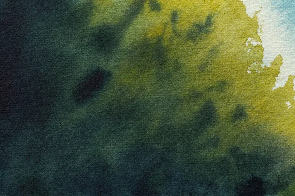 Абстрактный фон темно-зеленого и оливкового цветов. Акварель на холсте с градиентом . — стоковое фото