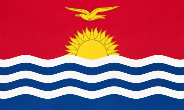 République de Kiribati drapeau national de tissu, fond textile. Symbole du monde Océanie pays . — Photo