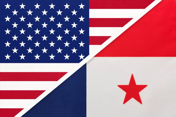 USA vs Panama national flag. Relationship between two countries. — Stock Photo, Image