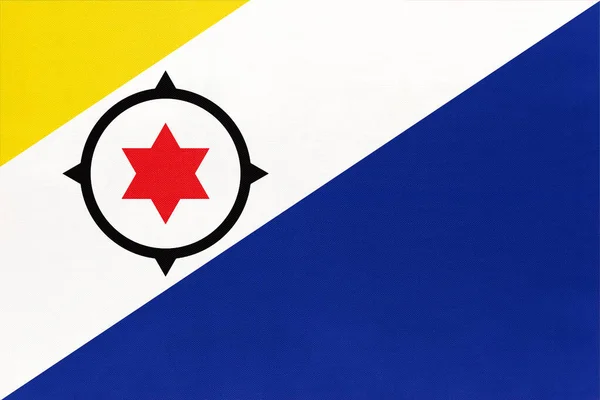 博内尔岛国旗、纺织品背景. — 图库照片