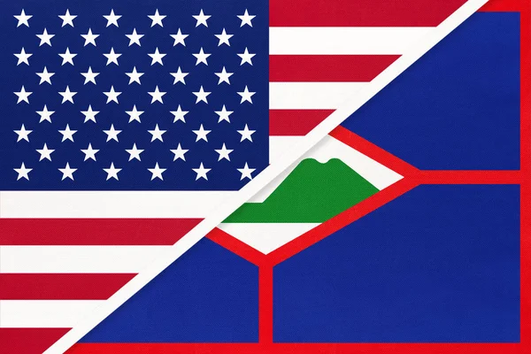Bandiera nazionale USA contro Sint Eustatius Island. Rapporti tra due paesi . — Foto Stock