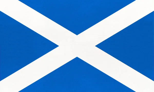 Scotland national fabric flag, textile background. Symbol of United kingdom international world country. — Stock Photo, Image