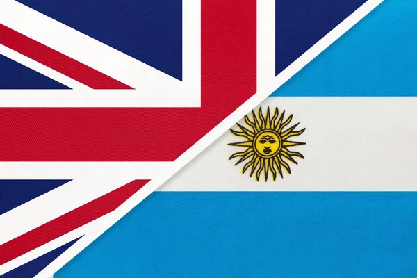 Vereinigtes Königreich Von Großbritannien Und Irland Gegen Argentinien Nationalflagge Aus — Stockfoto