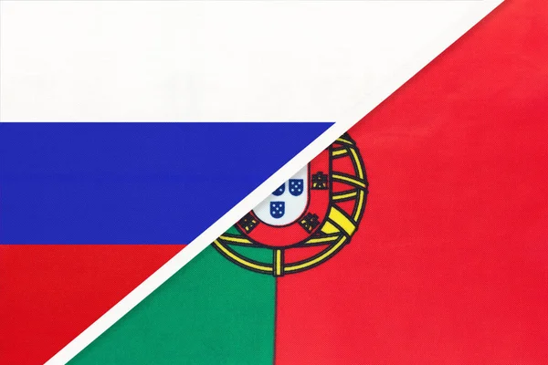 Russia Federazione Russa Repubblica Portoghese Portogallo Bandiera Nazionale Dal Tessile — Foto Stock