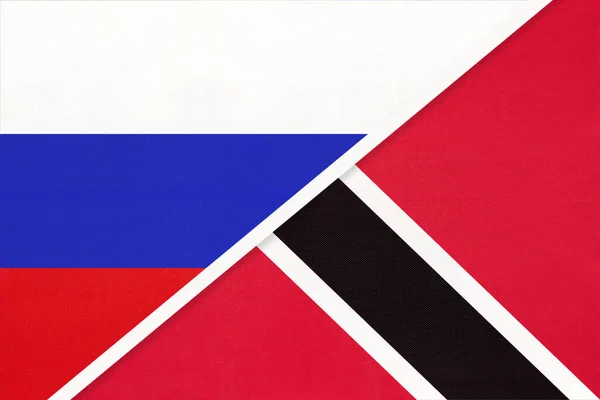 Rusia Sau Federația Rusă Republica Trinidad Tobago Steag Național Din — Fotografie, imagine de stoc