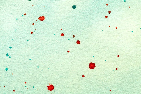 Абстрактный Фон Светло Зеленого Аквамаринового Цветов Акварель Холсте Красными Бирюзовыми — стоковое фото