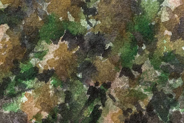 Arte Astratta Sfondo Verde Scuro Nero Colori Pittura Acquerello Tela — Foto Stock