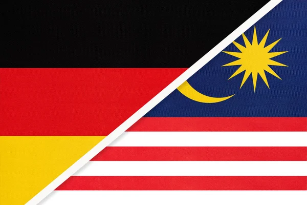 Federal Republic Germany Malaysia Symbol Two National Flags Textile Relationship — Stock Photo, Image
