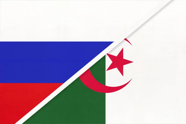 Росія Або Російська Федерація Проти Республіки Алжир Символізують Два Національні — стокове фото