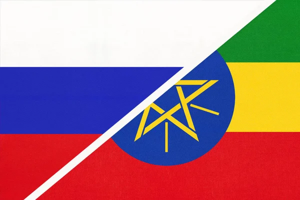 Rusko Nebo Ruská Federace Etiopská Federativní Demokratická Republika Symbol Dvou — Stock fotografie