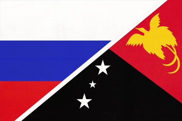 Rusko Nebo Ruská Federace Papua Nová Guinea Symbol Dvou Národních — Stock fotografie