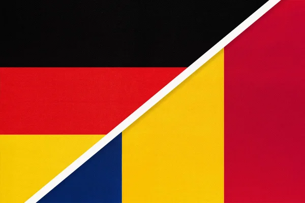 Федеративна Республіка Німеччина Чад Символ Двох Національних Прапорів Текстилю Відносини — стокове фото