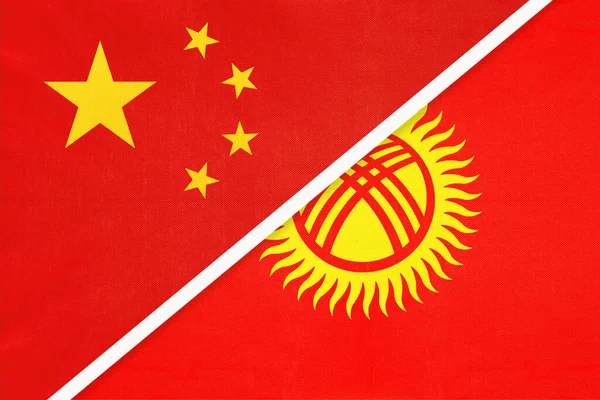 Китайська Народна Республіка Або Кнр Проти Киргизстану Або Національного Прапора — стокове фото