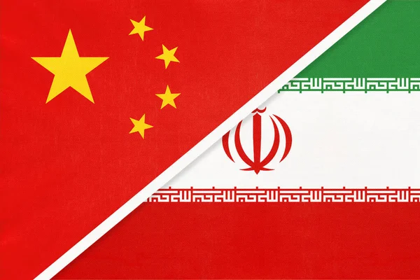 People Republic China Prc Islamic Republic Iran Persia National Flag — Stock Photo, Image