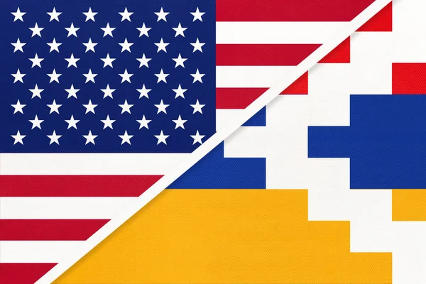Stati Uniti America Stati Uniti America Repubblica Artsakh Bandiera Nazionale — Foto Stock