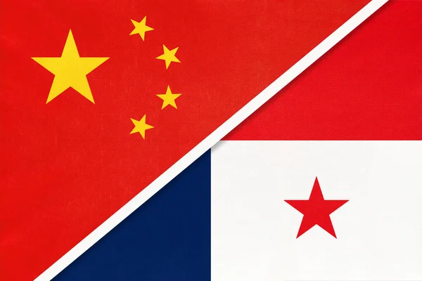 Китайська Народна Республіка Або Кнр Панама Символ Двох Національних Прапорів — стокове фото